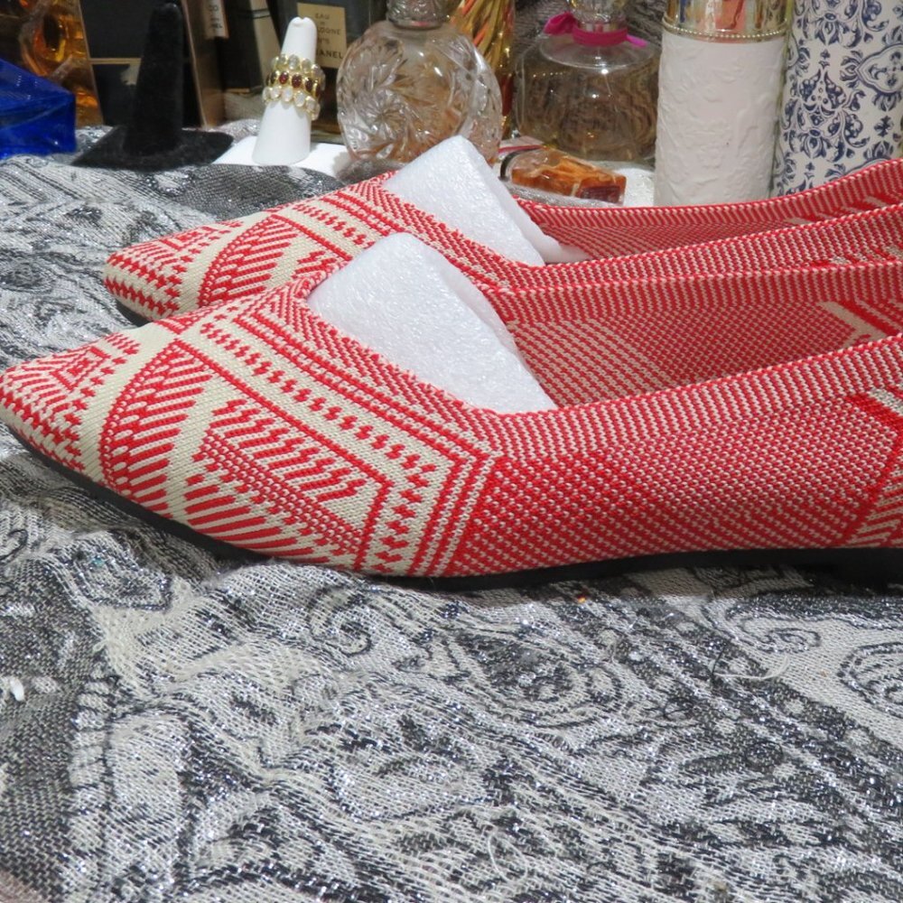 Red Patterned Women’s Flats
